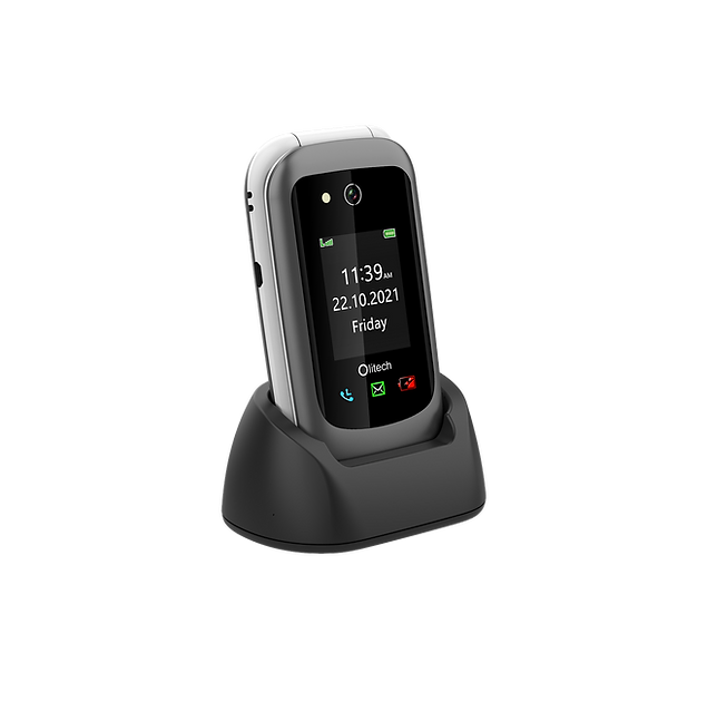 Open Box Olitech Easy Flip2 4G Seniors Phone Big Buttons GPS Location - Black/White