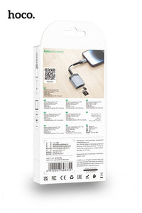 Thumbnail for Hoco UA25L Lightning 2 in 1 Card Reader - Gray