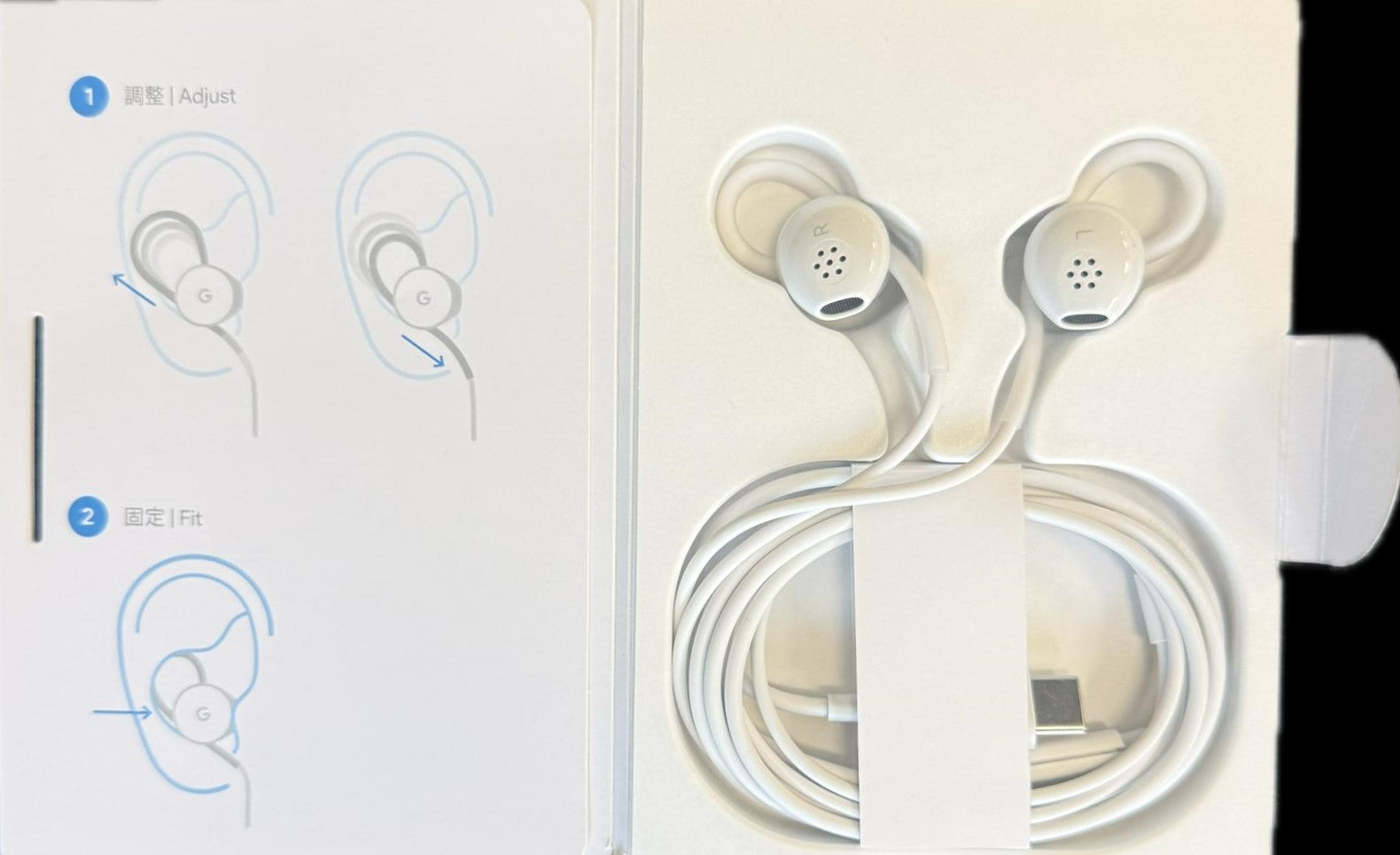 Google Pixel In-Ear Wired Digital Earbuds Headset for USB-C Phones - White (ECO-Friendly Packaging)
