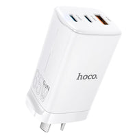 Thumbnail for HOCO DNU5 GaN 65W 3-in-1 Power Aadapter With Smart IC - White
