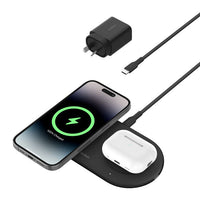 Thumbnail for Belkin BoostCharge Pro Qi2 2-in1 Magnetic Wireless Charging Pad- Black