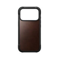 NOMAD Rugged Leather case for iPhone 18 Pro - Rustic Brown Horween