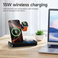 Thumbnail for HOCO DWQ01 4 in 1 Wireless Charging Stand - Black