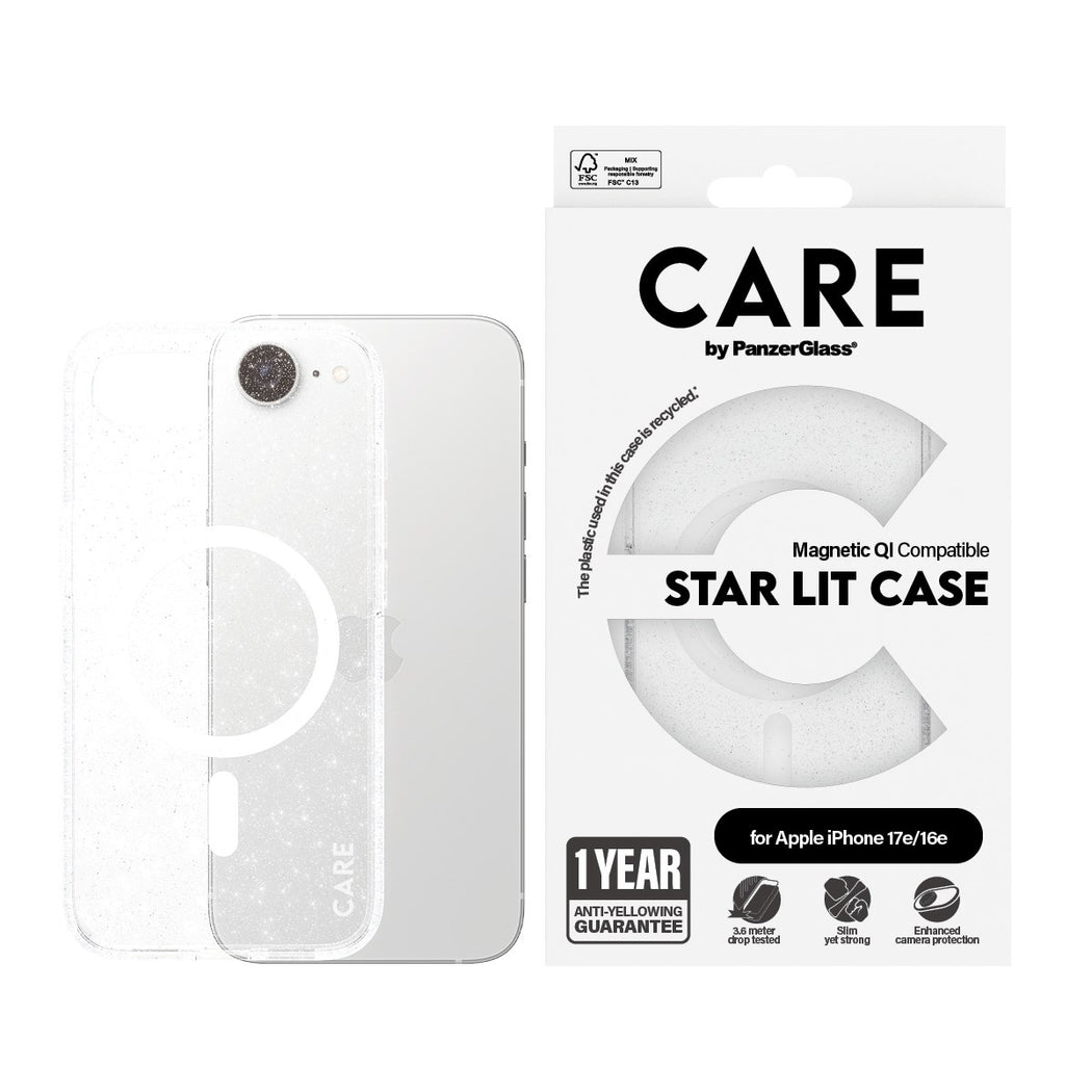 CARE by PanzerGlass Magsafe Star Lit Glitter Case for iPhone 17e/16e
