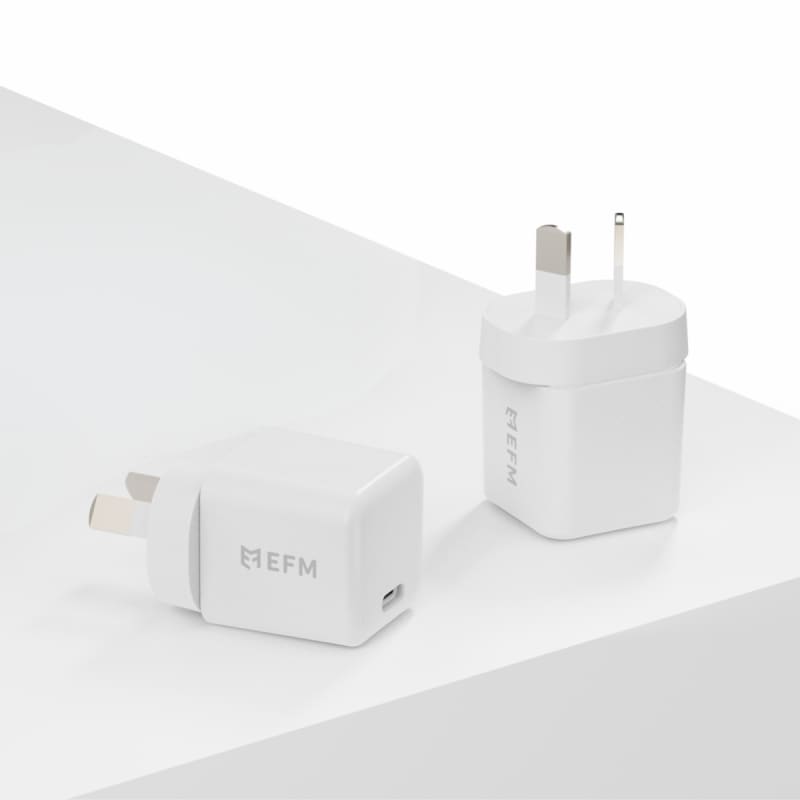 EFM ECO 30W GaN Wall Charger Twin Pack with Power Delivery and PPS - White