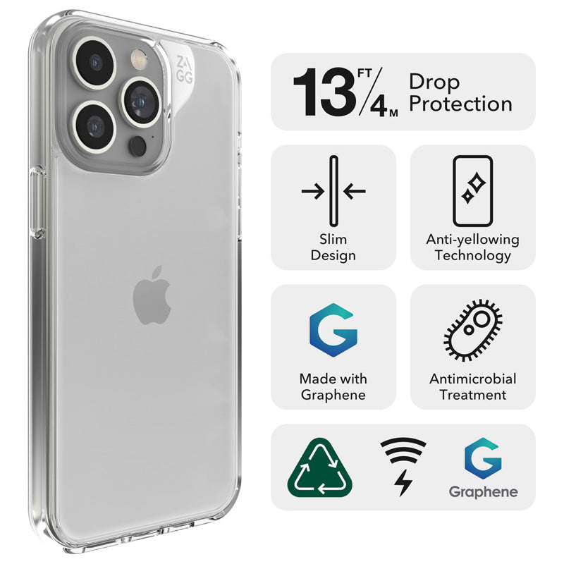 ZAGG Crystal Palace Case for Apple iPhone 15- Clear