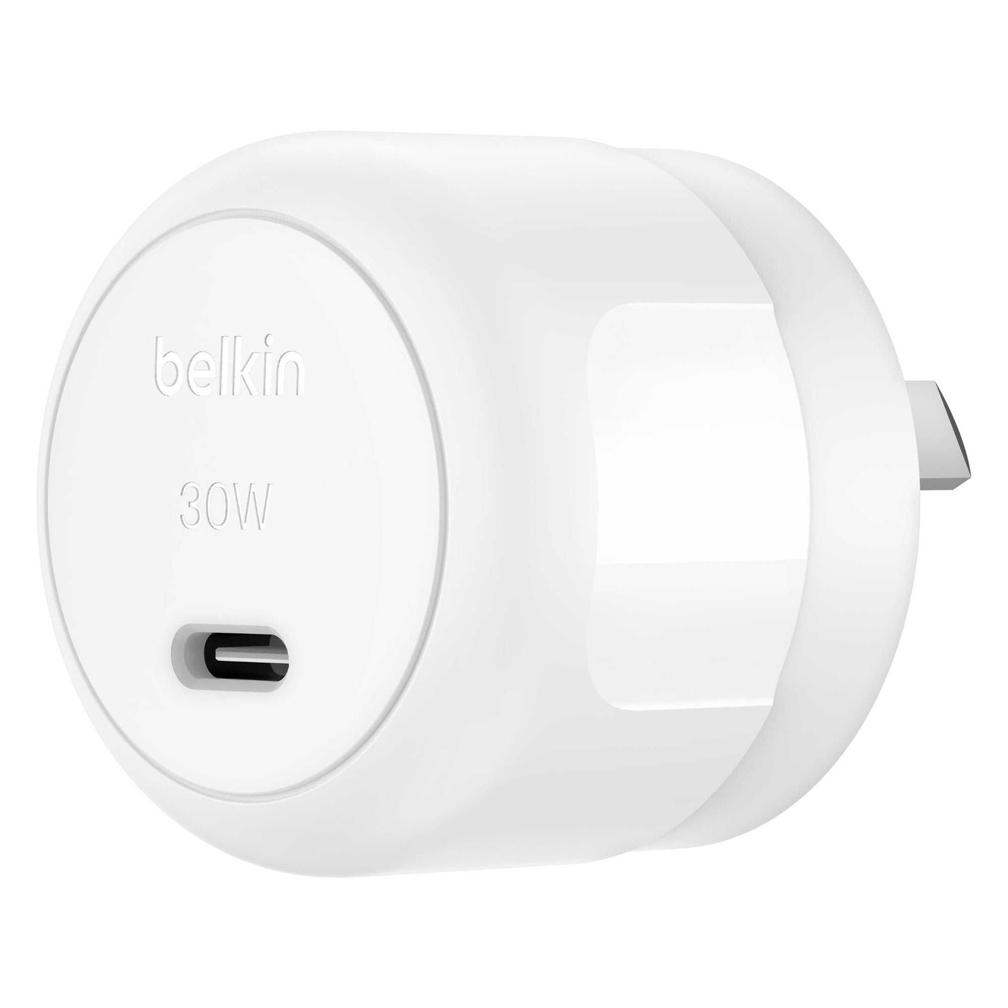 Belkin BoostCharge Compact USB-C Wall Charger 30W with USB-C to Lightning Cable - White