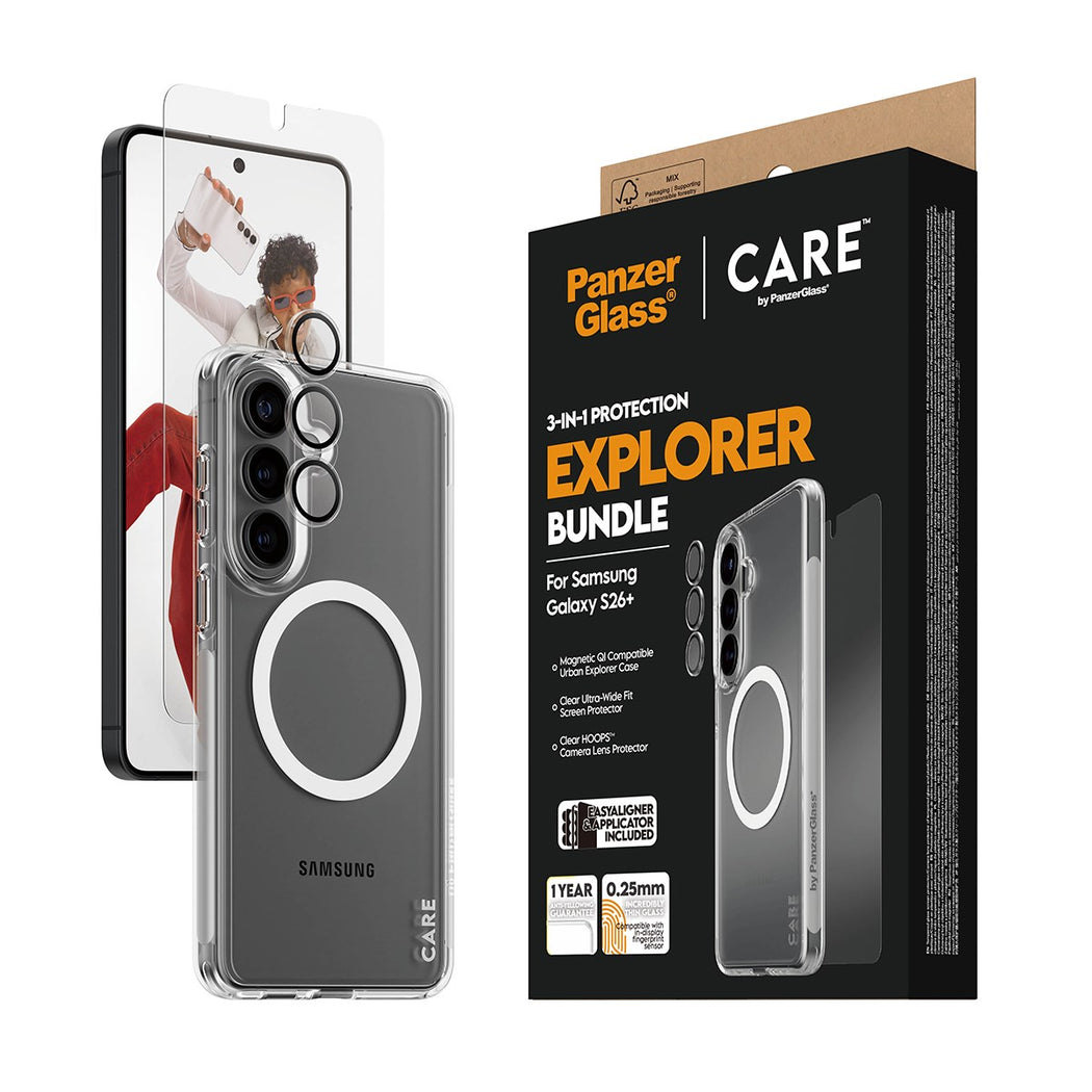 PanzerGlass Care 3-in-1 Bundle for Samsung Galaxy S26+ - Clear