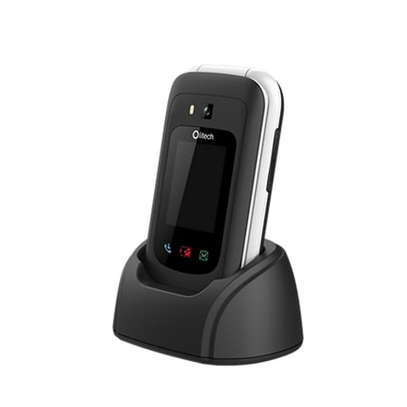OPEN BOX - Olitech SMART EasyFlip 4G Seniors Phone Big Buttons GPS SOS WiFi HotSpot WhatsApp - Black/White