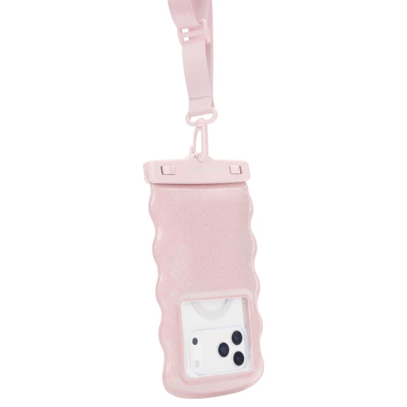 Case-Mate Wavy Waterproof Floating Pouch Large - Ballet Pink Twinkle