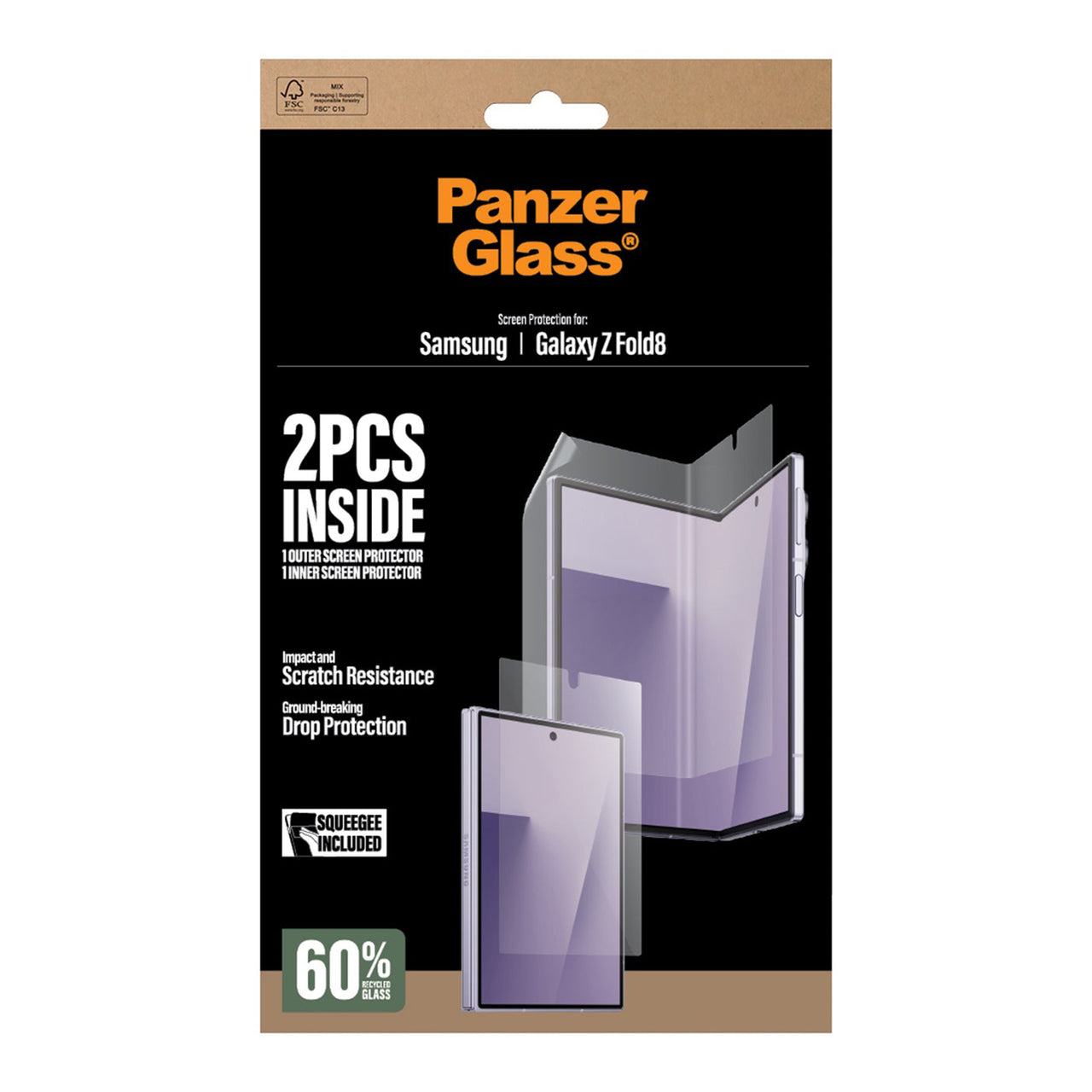 PanzerGlass Sub Screen & Main Film Screen Protector for Samsung Galaxy Z Fold8 - Clear