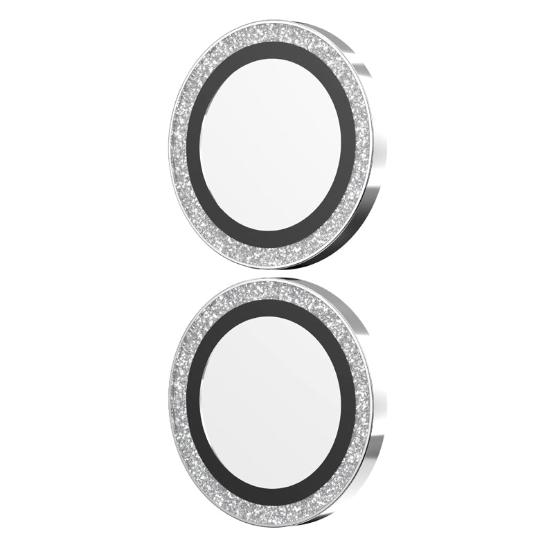 ZAGG Luxury Camera Rings Silver Glitter for iPhone 16/ 16 Plus