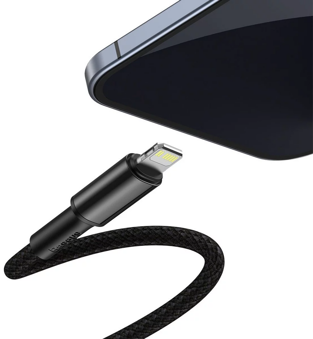 Baseus High Density Braided  USB-C to Lightning 20W Fast Charging Cable Cord 2M - Black