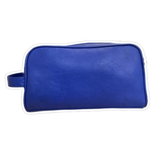 Leather United Unisex Dopp Toiletry Kit Bag - Blue (Genuine Leather)