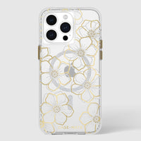 Thumbnail for Case-Mate Floral Gems MagSafe Case For iPhone 15 Pro Max - Gold