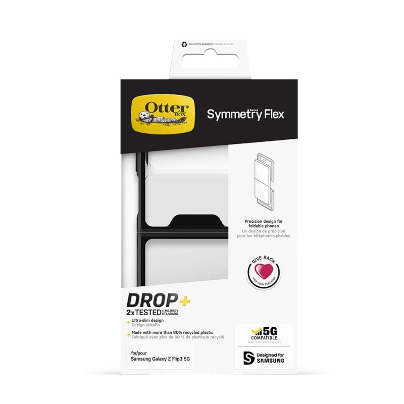 Otterbox Symmetry Flex Case For Samsung Galaxy Z Flip3 5G - Black / Clear