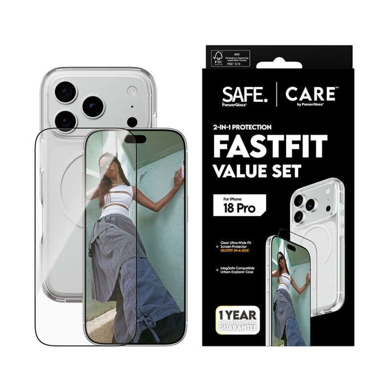 PanzerGlass 2-in-1 SL1M bundle for iPhone 18 Pro - Clear