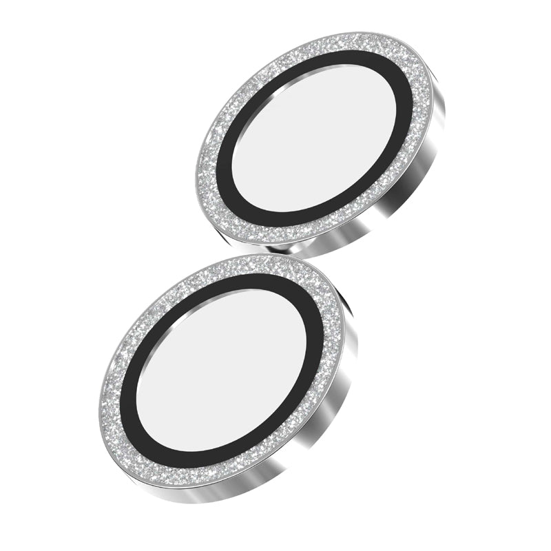 ZAGG Luxury Camera Rings Silver Glitter for iPhone 16/ 16 Plus