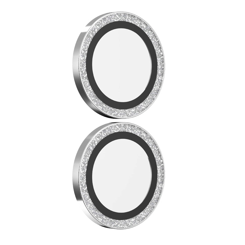 ZAGG Luxury Camera Rings Silver Glitter for iPhone 16/ 16 Plus
