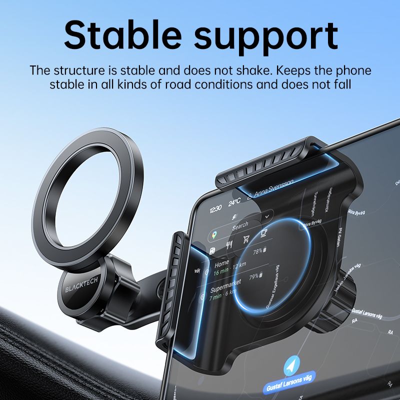 Blacktech Central Control Screen Magnetic Car Holder - Black