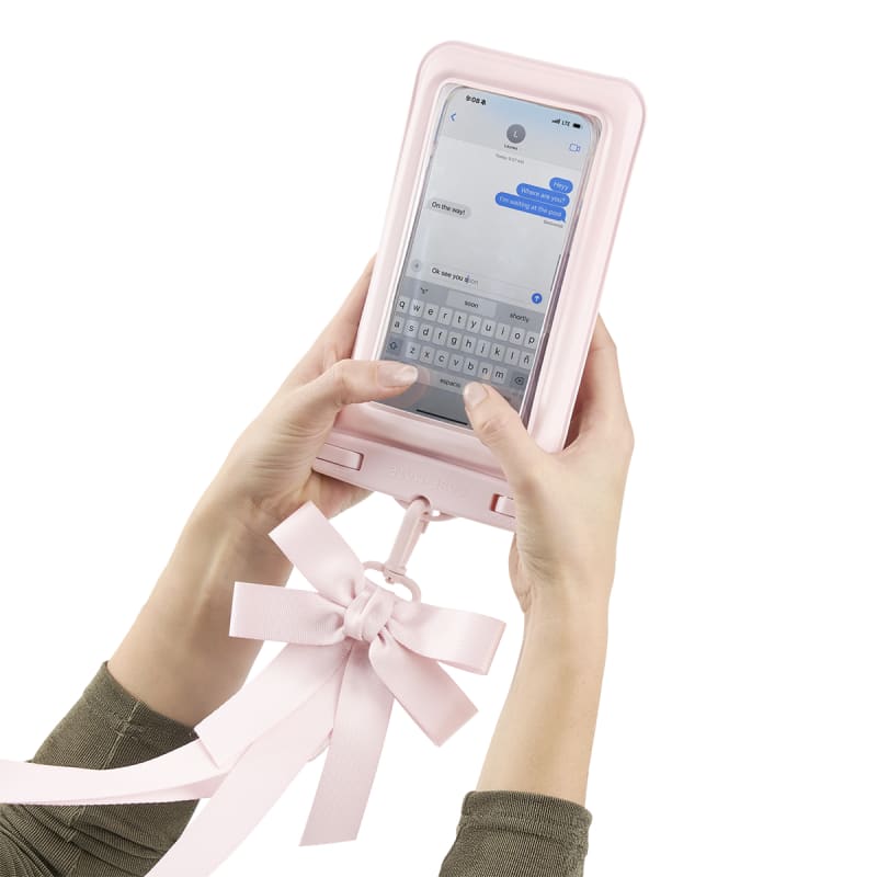 Case-Mate Waterproof Floating Bow Pouch- Large in Ballet Pink
