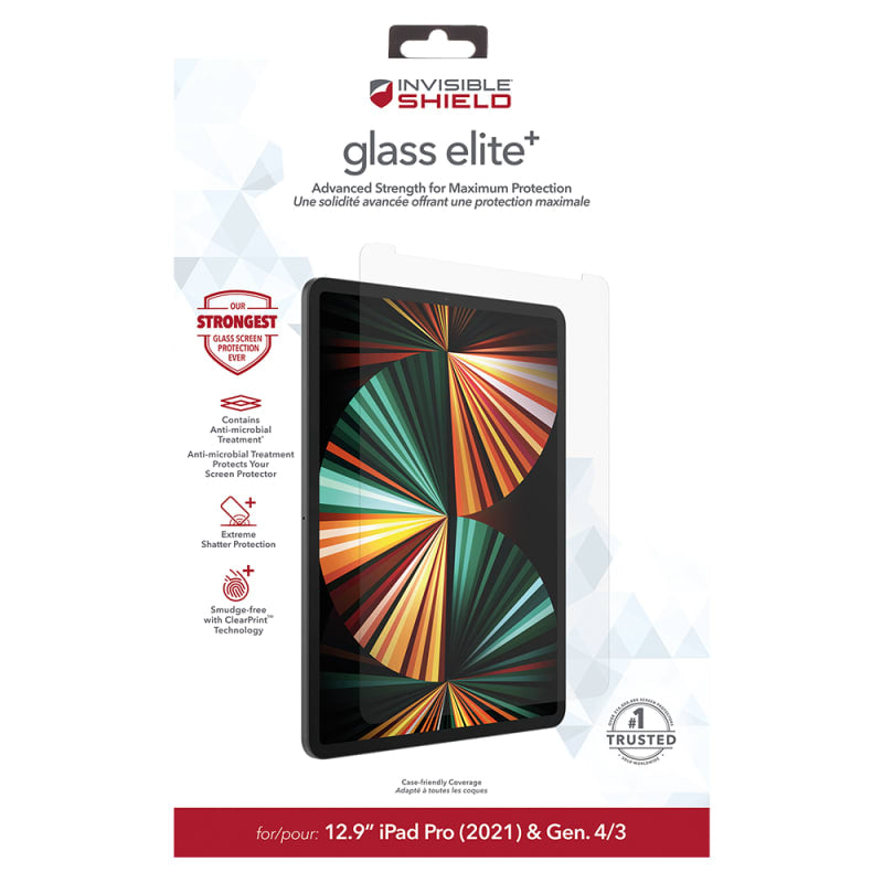 InvisibleShield Glass Elite Plus for iPad 12.9 Pro (2021) - Clear
