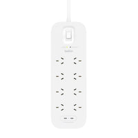 Thumbnail for Belkin Connect 8Outlet Surge Protector with Dual USB-C 30W-White