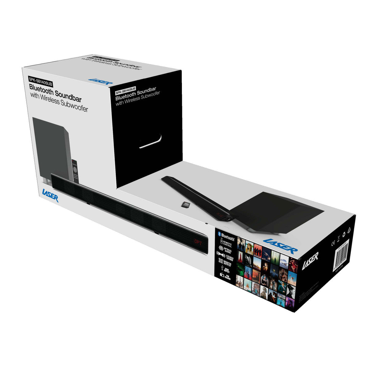 Laser Optical Soundbar with Wireless Subwoofer