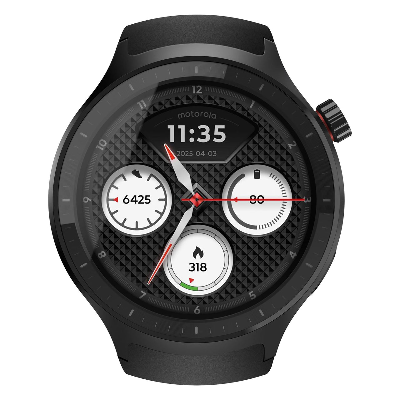 Moto Silicone Smart Watch - Black