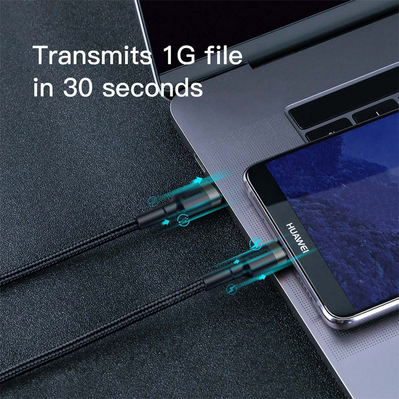 Baseus Versatile Two-for-Two Fast Charging Cable U+C to C+L 60W 2M for 15 / 16 / 17 Series