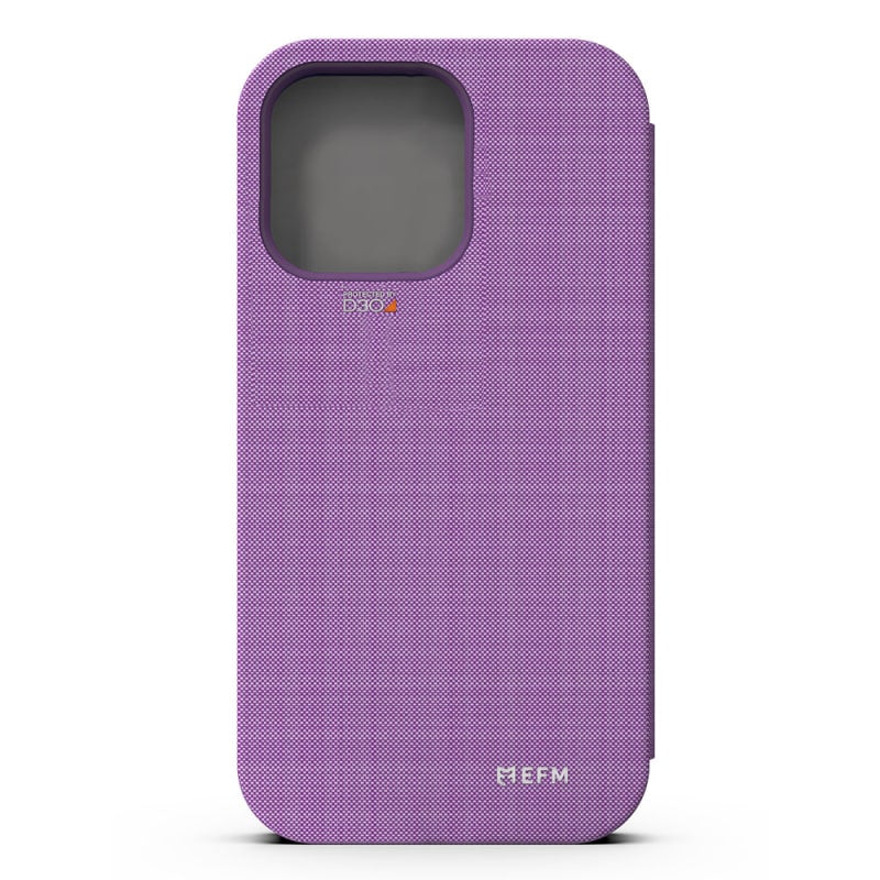 EFM Miami Leather Wallet Case Armour with D3O For iPhone 13 Pro Max (6.7") - Violet