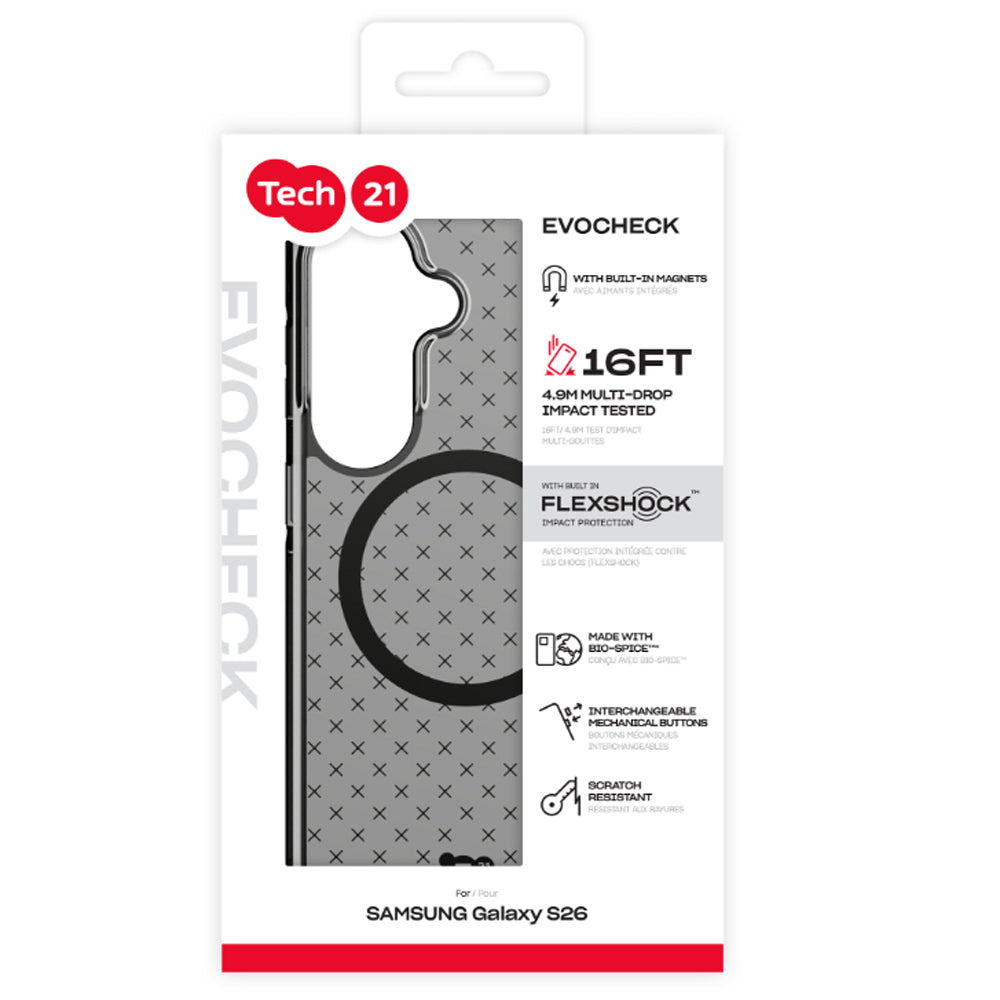 Tech21 EvoCheck Case with Magnet for Samsung Galaxy S26 - Smokey