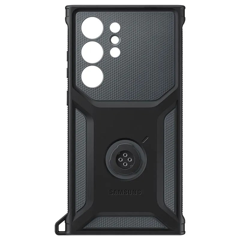 Samsung Rugged Grip Cover Case with Kick Stand for Galaxy S23 Ultra - Black