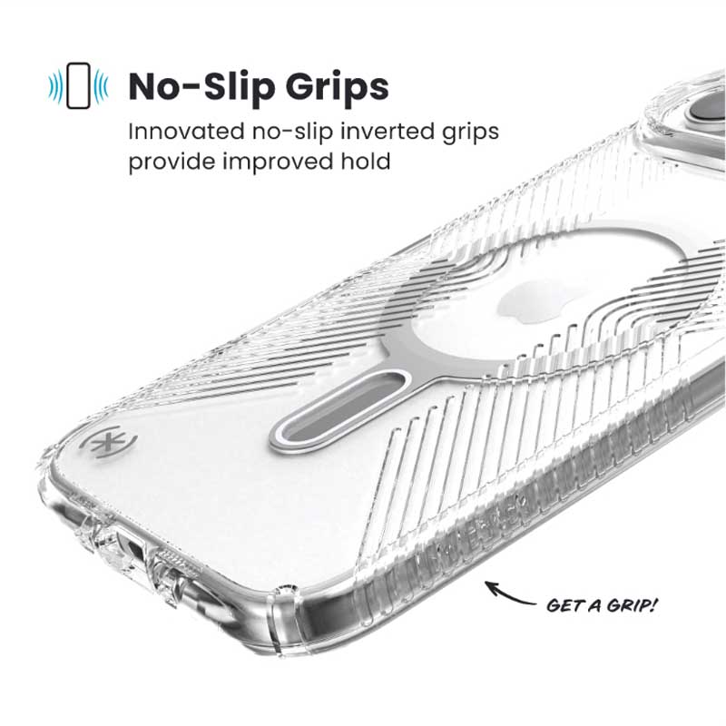 Speck Presidio Clear Grip for iPhone Air - Clear/Silver