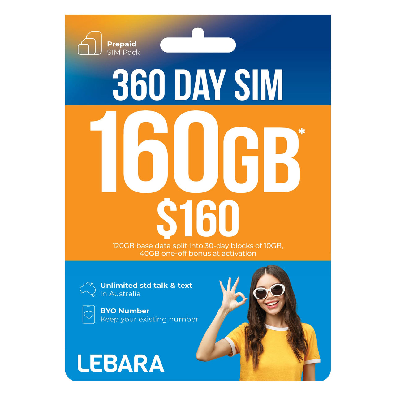 Lebara $160 Starter Pack PrePaid SIM Card