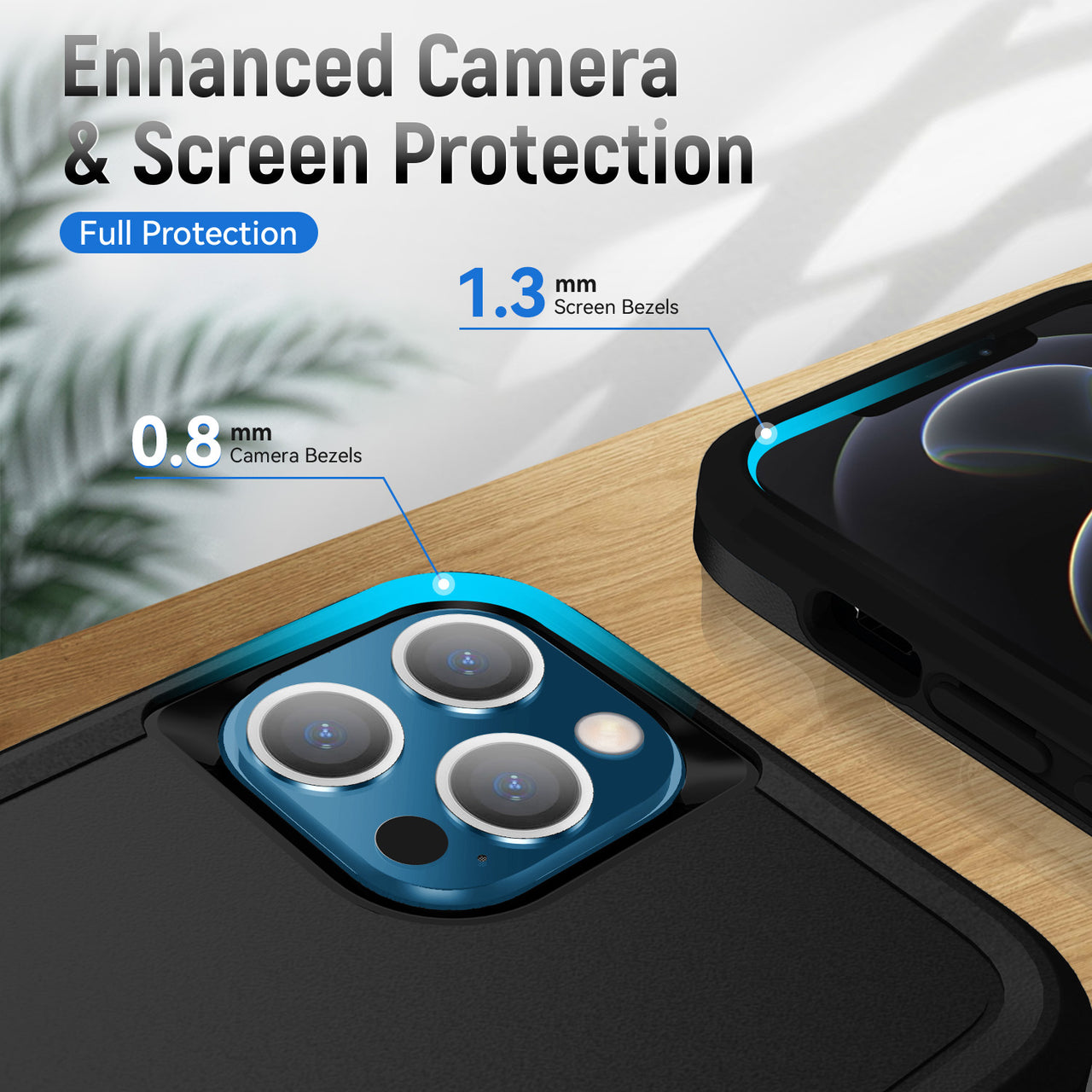 Phonix Rugged Armor Light Case for Apple iPhone 12 Pro Max - Black