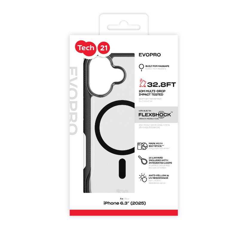 Tech21 EvoPro MagSafe Case for iPhone 17 - Clear/Black