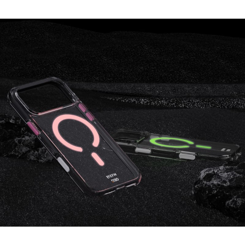 EFM Ibiza Glow In The Dark Case with D3O Zero for iPhone 17 Pro - Pink