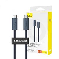 Thumbnail for Baseus Flash Series 2 USB4 Data Cable Type-C to Type-C 240W for iPhone 15 / 16 / 17 Series - Black