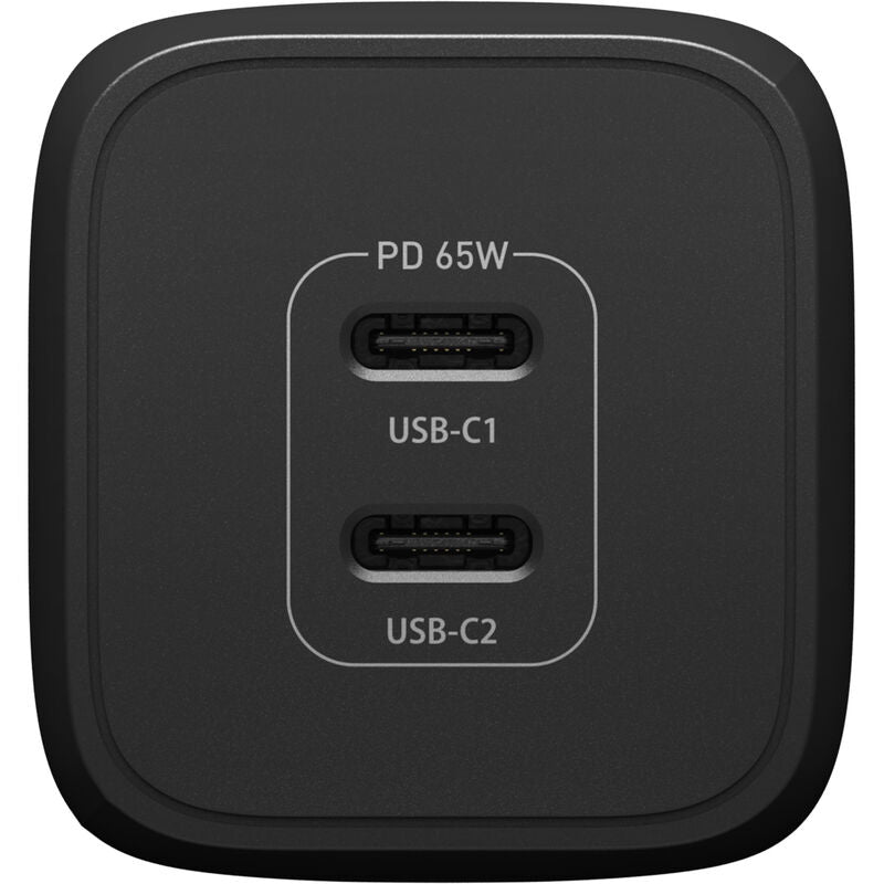 OtterBox 65W Dual Port USB-C Wall Charger With - 1 x USB-C 45W and 1 x USB-C 20W Port - Black