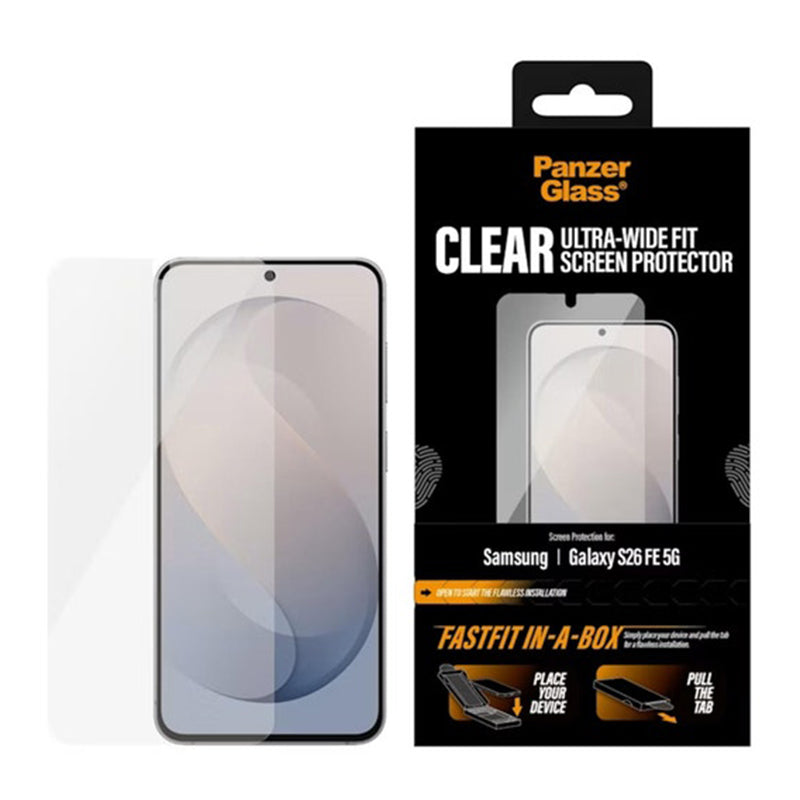 PanzerGlass Ultra-Wide Fit Screen Protector for Samsung Galaxy S26 FE - Clear