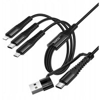 Thumbnail for Hoco X123 Victory 3-in-1 charging cable(USB/C to iPhone+C+Micro)