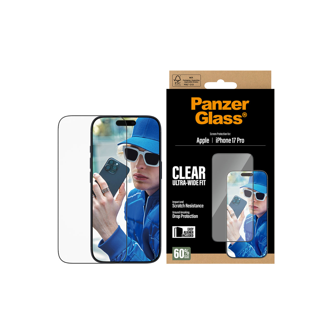 PanzerGlass UltraWide Fit Screen Protector for iPhone 17 Pro