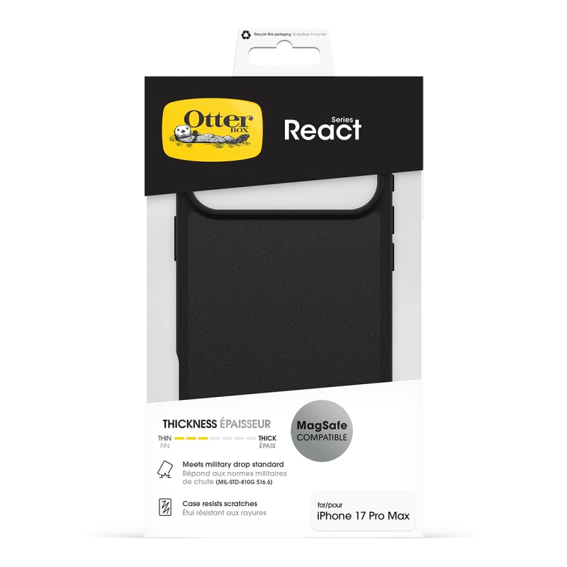 OtterBox React MagSafe Case for iPhone 17 Pro Max- Black