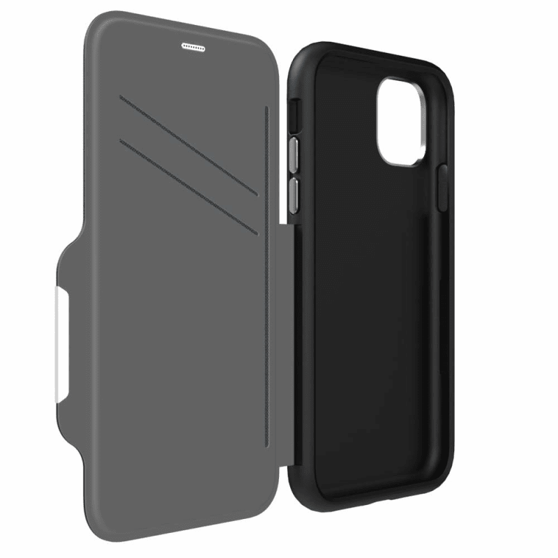 EFM Monaco D3O Leather Wallet Case Armour For iPhone 11 Pro - Black / Space Grey