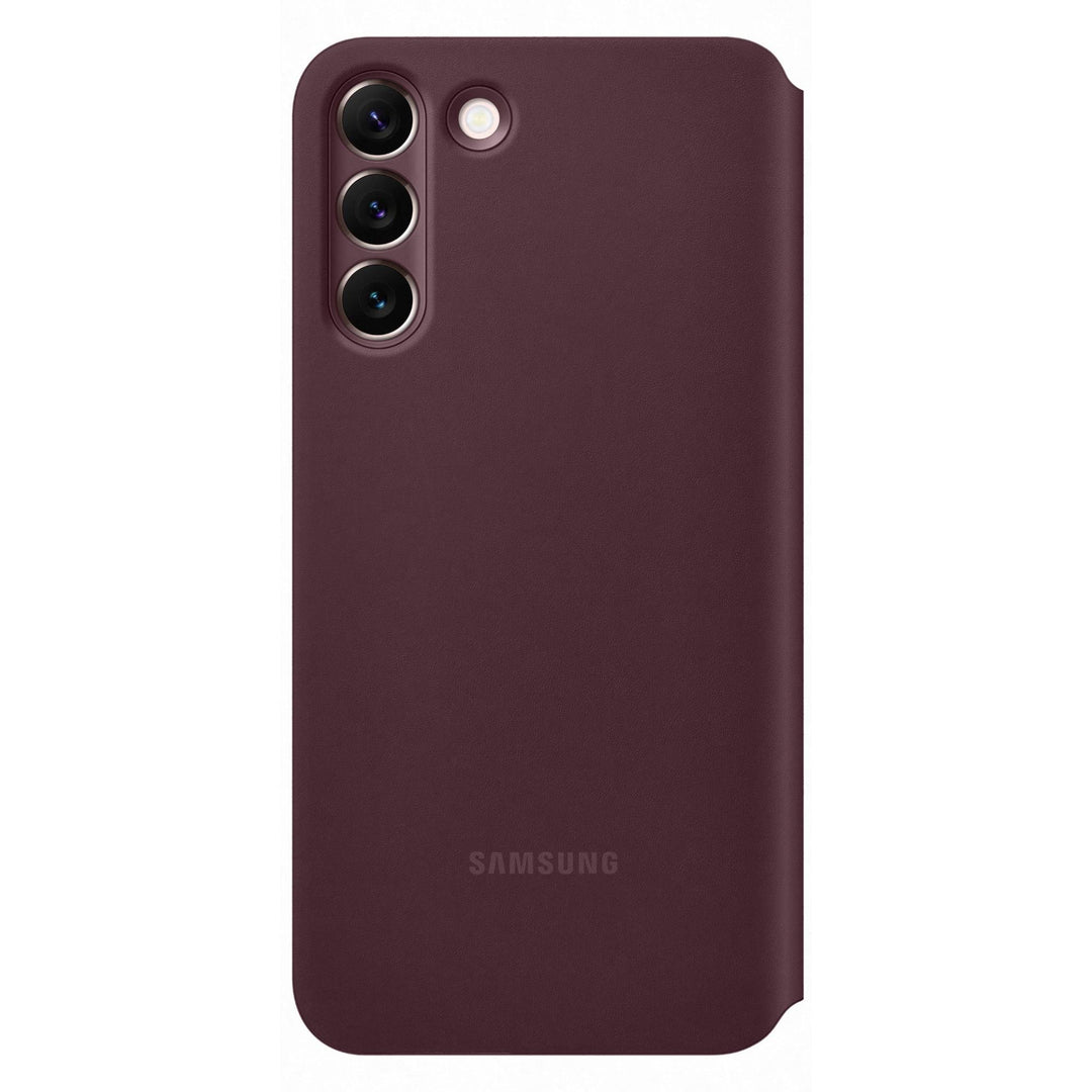 Samsung Smart Clear View Cover Flip Case for Galaxy S22+ - Burgundy