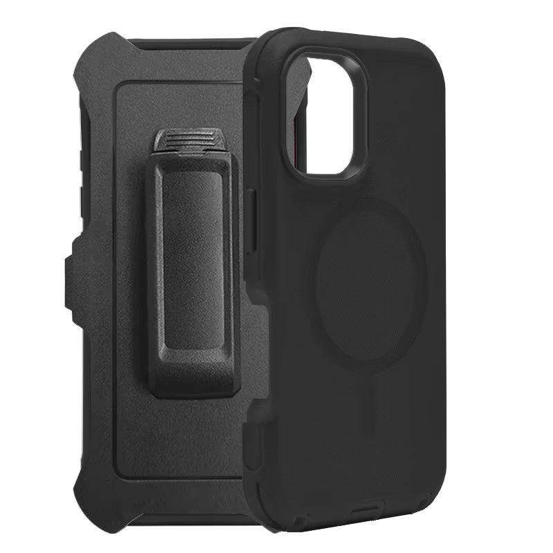 Blacktech Defender Series Magsafe Case with Separable Clip for Samsung Galaxy S26 Ultra - Black