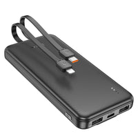Thumbnail for Hoco J118 10000mAh With Built In Charging Cable Speed Energy Power Bank - Black