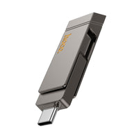 Thumbnail for HOCO UD15 2-in-1 High Speed Zinc alloy Flash Drive (USB-A & USB-C) - Metal gray