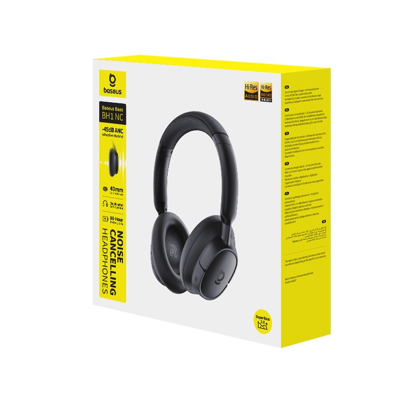 Baseus BH1 NC Noise Cancelling WireLess Headphones - Black